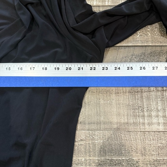 Michelstudio Woman 2X Black Wrap Dress Zipper V Neck Stretch EUC - Picture 6 of 10